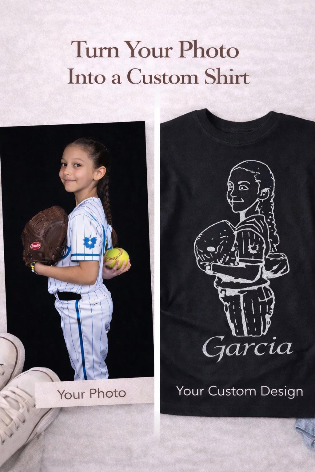 Custom Photo Sports Tee, Personalized Athlete Shirt, Kids Sports Shirt, Sports Mom Game Day Tee