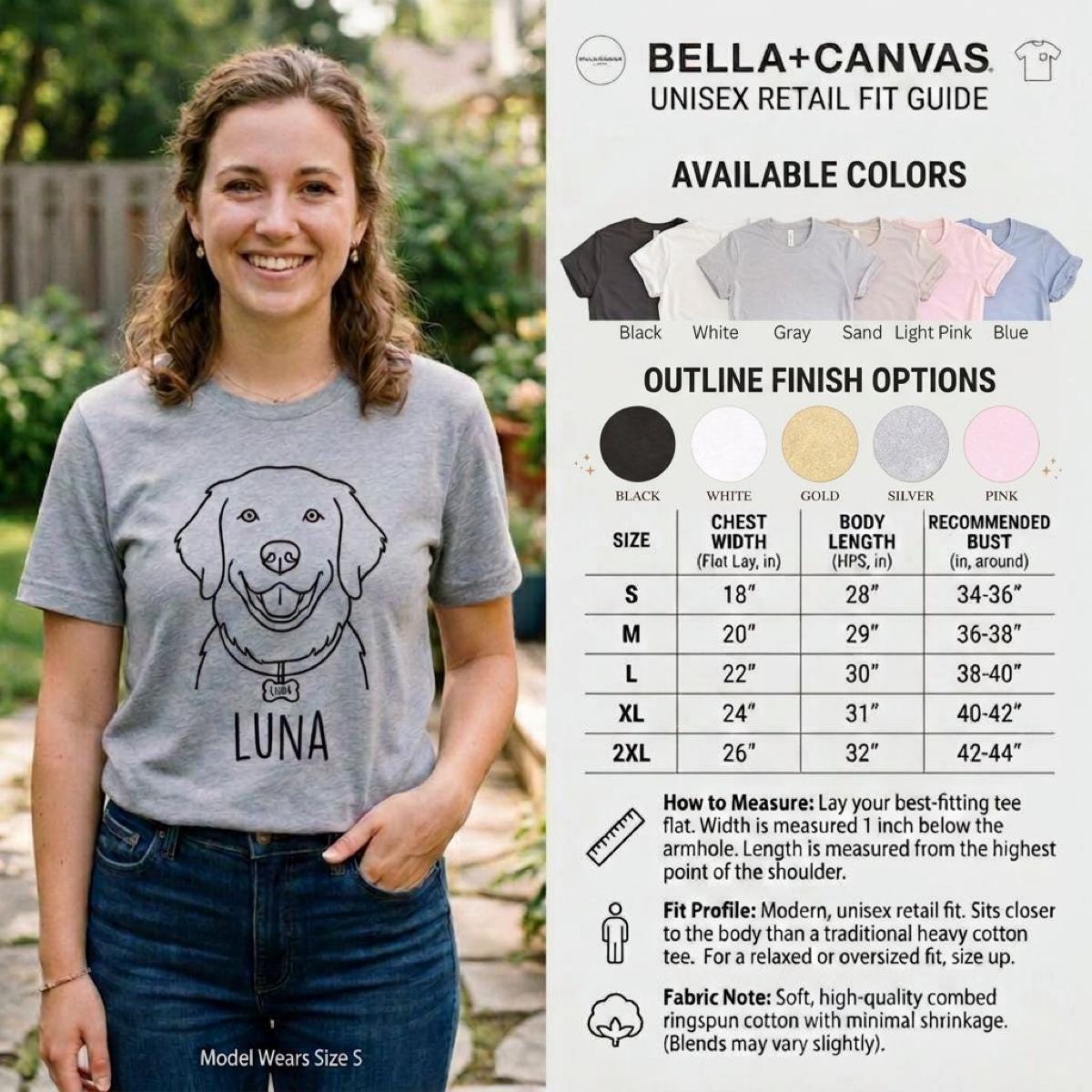 Custom Pet Portrait Shirt with Name -  Line Art Dog or Cat Tee -  Personalized Pet Lover Gift