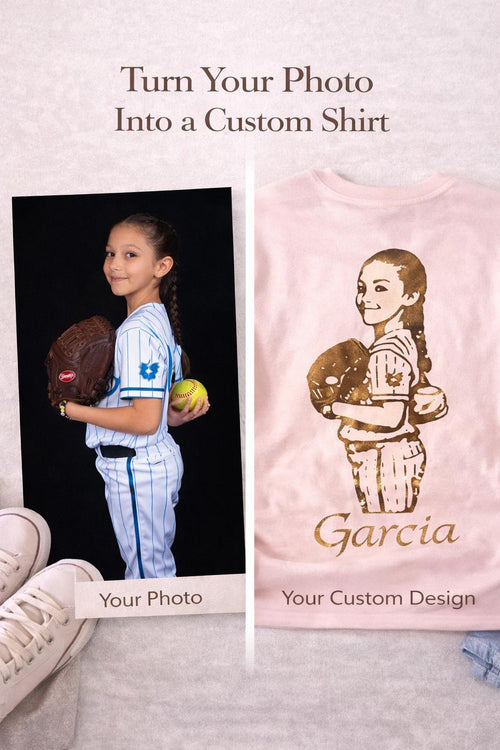 Custom Photo Sports Tee, Personalized Athlete Shirt, Kids Sports Shirt, Sports Mom Game Day Tee
