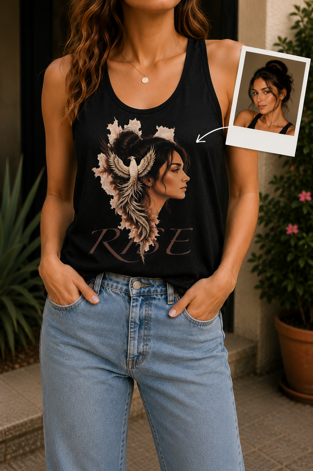 Custom Phoenix Rise Shirt, Personalized Portrait Graphic Tee, Inspirational From the Ashes Shirt, Custom Face Memorial Gift