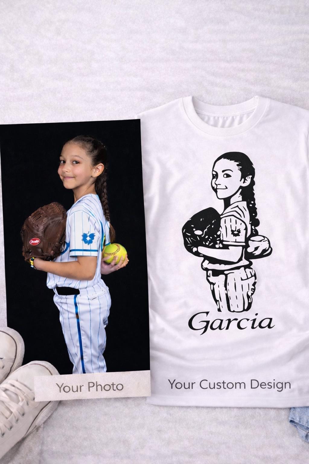 Custom Photo Sports Tee, Personalized Athlete Shirt, Kids Sports Shirt, Sports Mom Game Day Tee