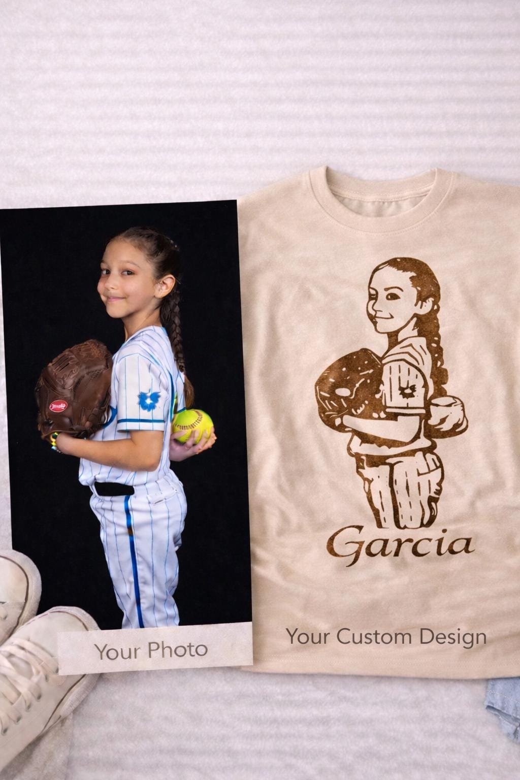 Custom Photo Sports Tee, Personalized Athlete Shirt, Kids Sports Shirt, Sports Mom Game Day Tee