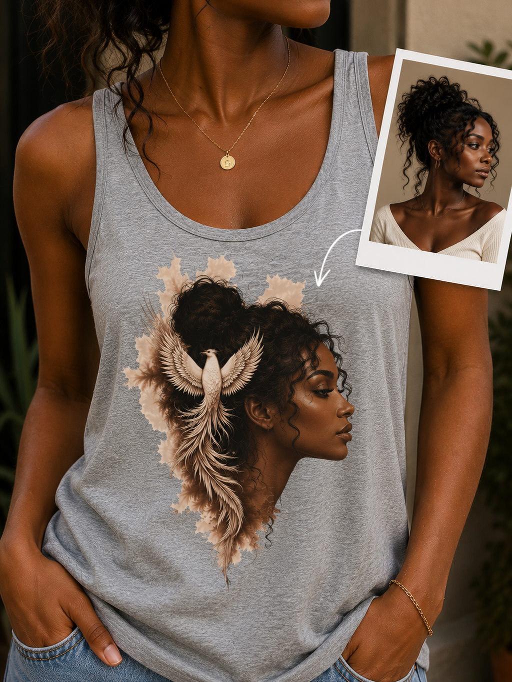 Custom Phoenix Rise Shirt, Personalized Portrait Graphic Tee, Inspirational From the Ashes Shirt, Custom Face Memorial Gift