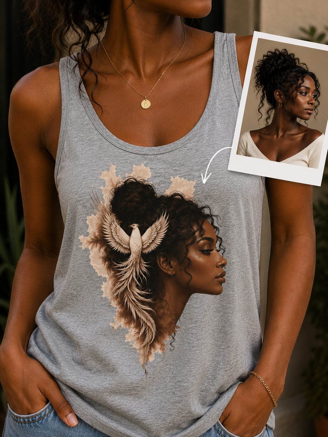 Custom Phoenix Rise Shirt, Personalized Portrait Graphic Tee, Inspirational From the Ashes Shirt, Custom Face Memorial Gift