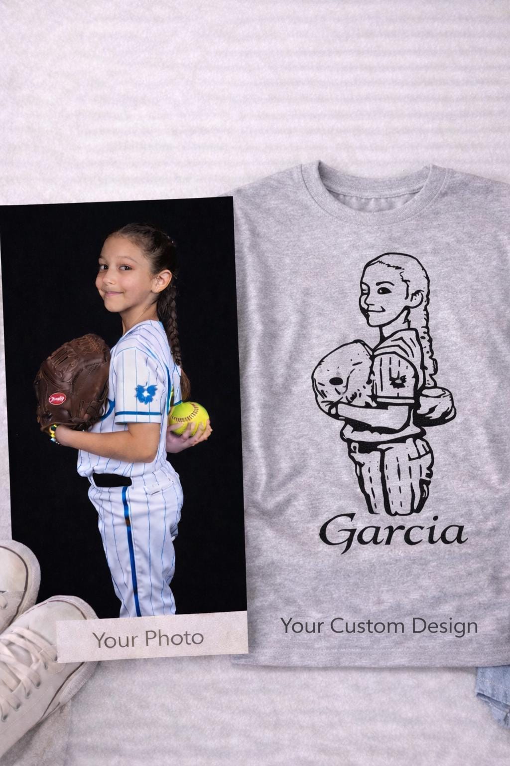 Custom Photo Sports Tee, Personalized Athlete Shirt, Kids Sports Shirt, Sports Mom Game Day Tee