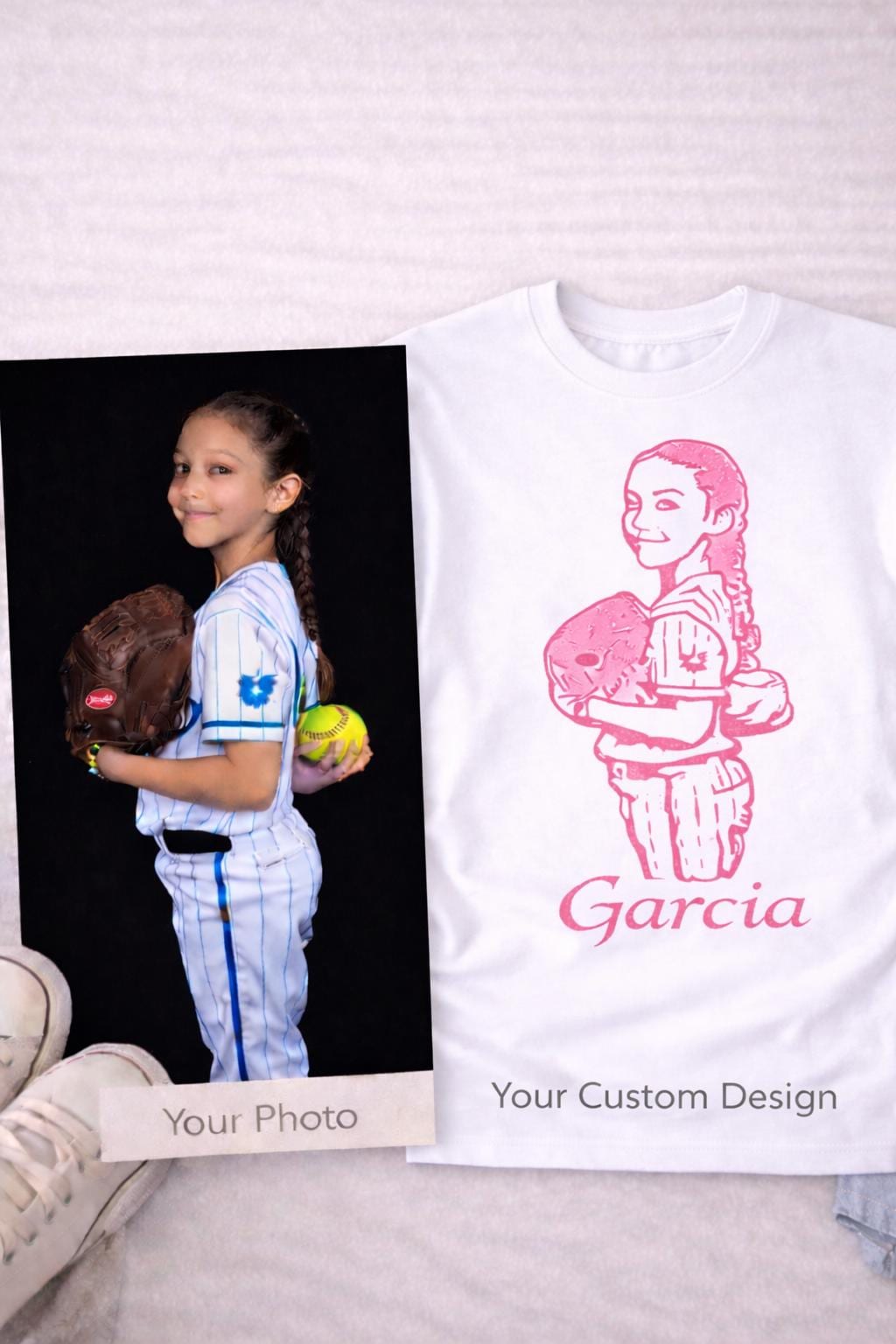 Custom Photo Sports Tee, Personalized Athlete Shirt, Kids Sports Shirt, Sports Mom Game Day Tee