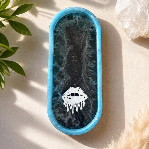 Personalized Glow in the Dark Resin Tray with Hidden Image, Custom Handmade Trinket Tray, Jewelry Dish, Gift for Her