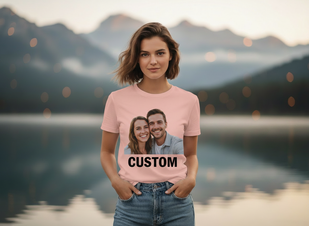 Custom Text + Photo Tee – Front View